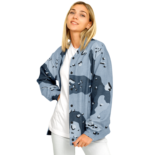 Baseball Jacket | Six Tone Navy Blue Camouflage