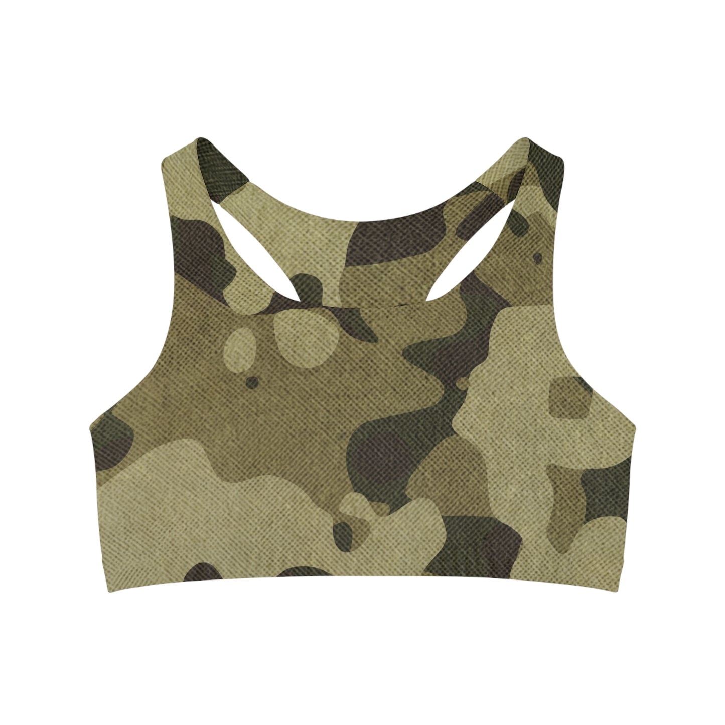 Camo Bra | Green Fabric Sports Camouflage