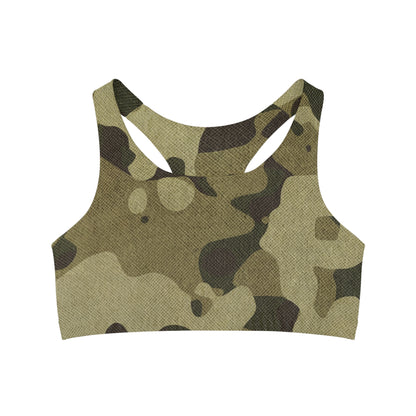 Camo Bra | Green Fabric Sports Camouflage