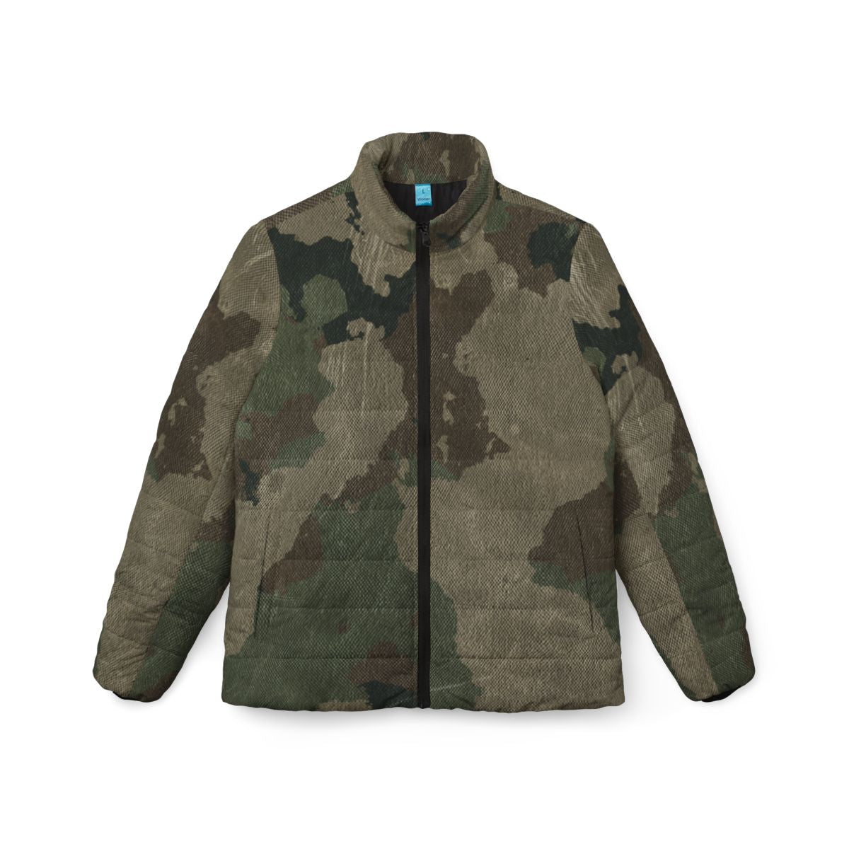 Women’s Camo Puffer Jacket | Dirty Old Brown Camouflage