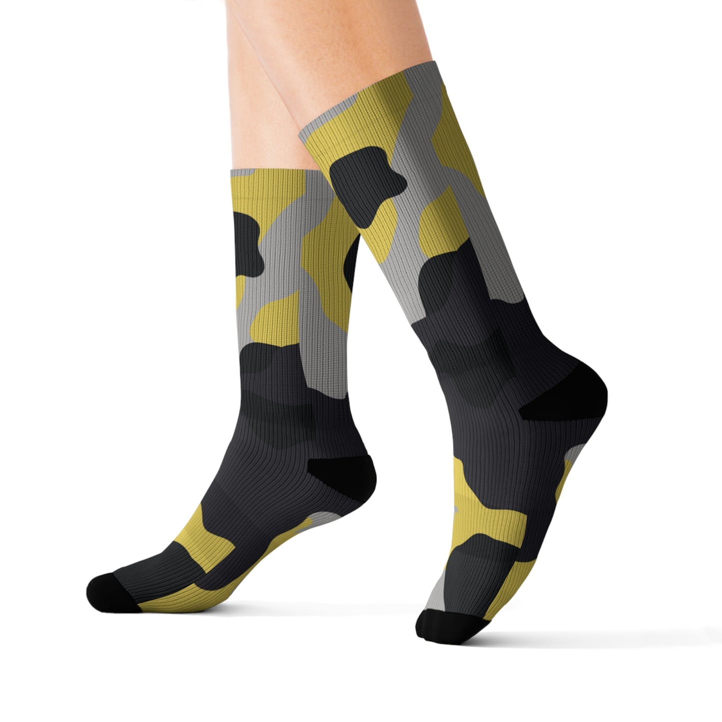 Camo Socks | Yellow, Black and Silver Camouflage