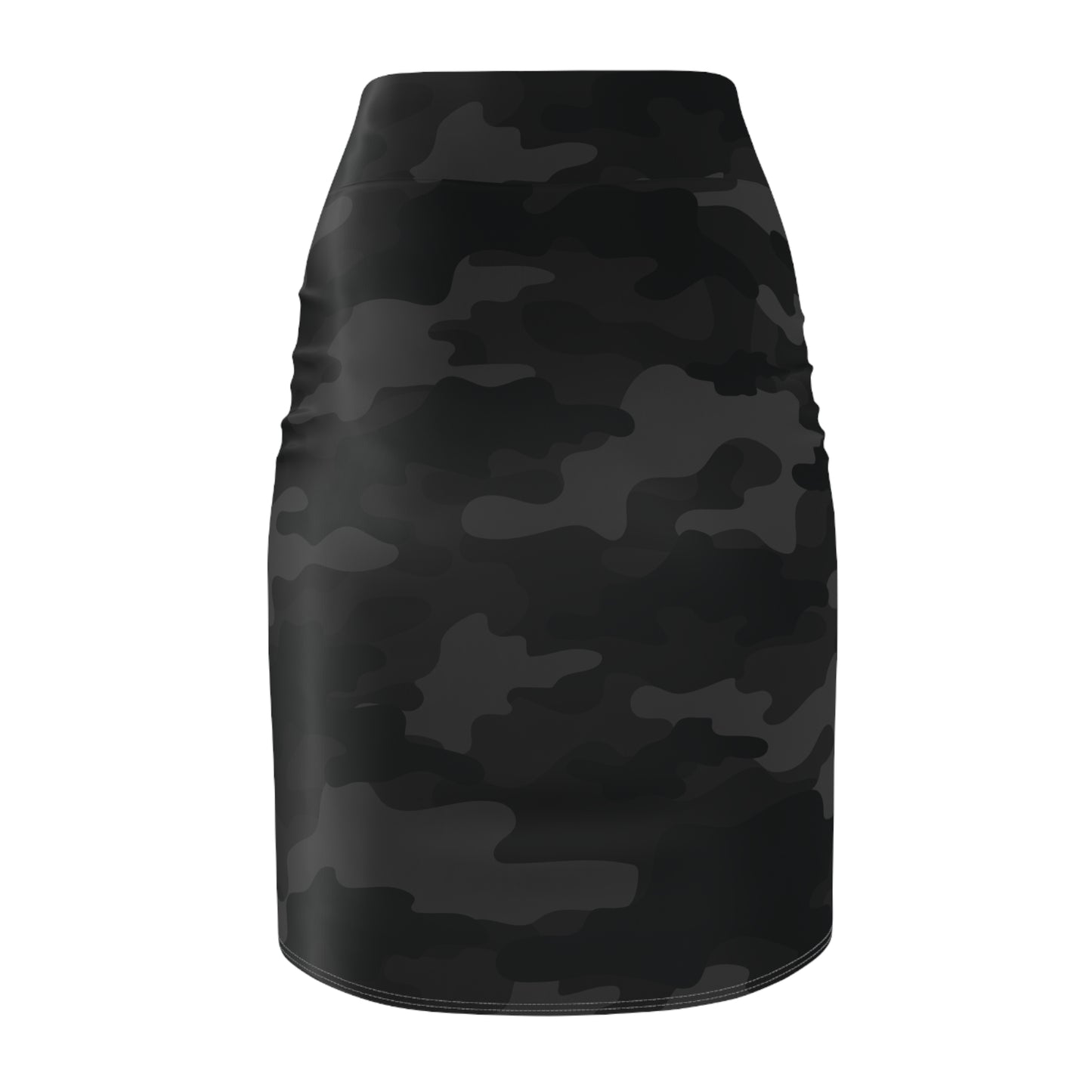 Camo Mini Skirt | Pencil Cut | Black Camouflage