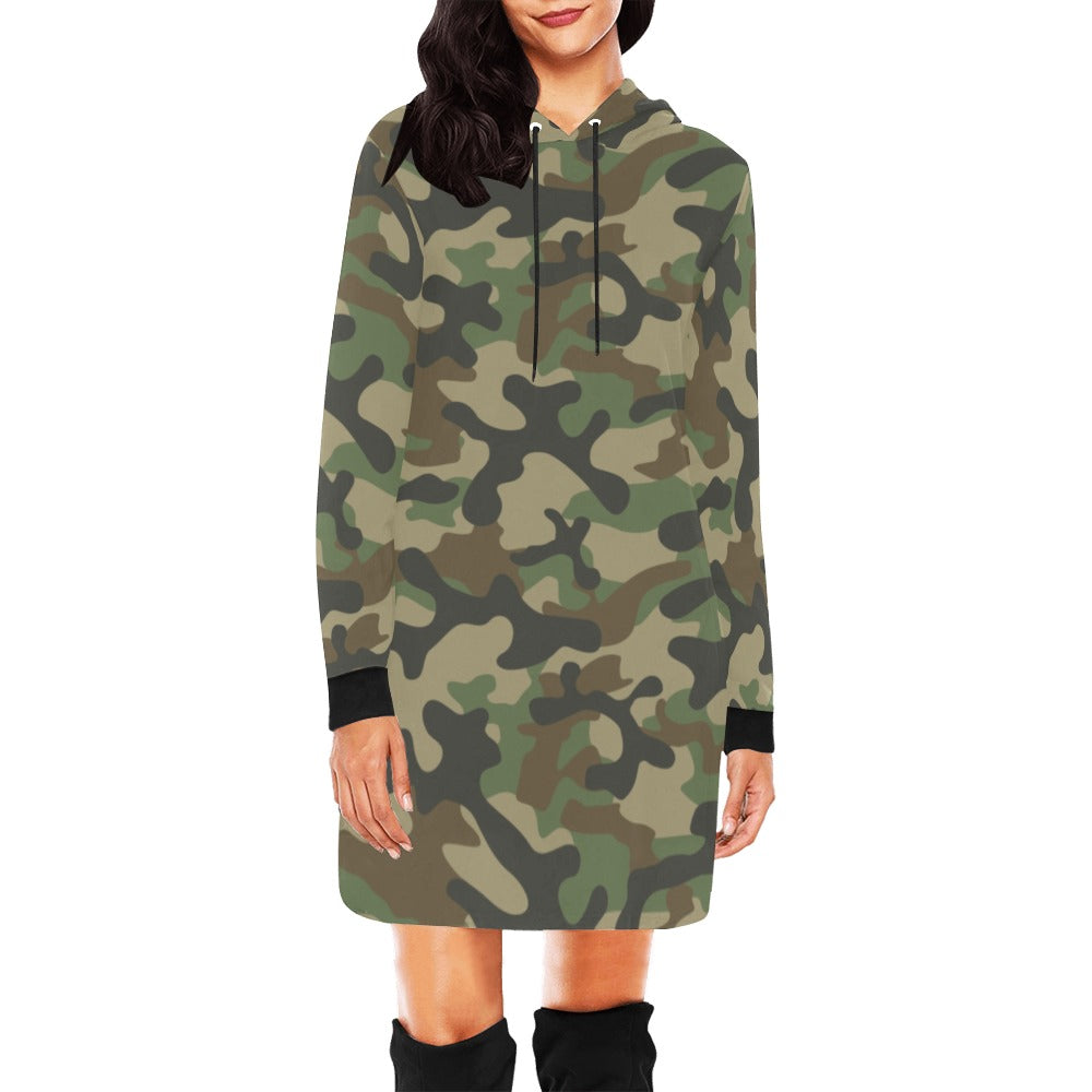 Camo Hoodie Dress | Military Brown Camouflage