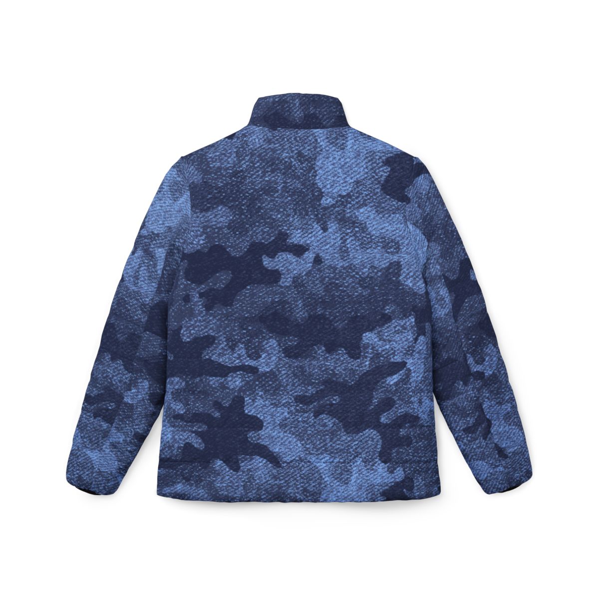 Women’s Camo Puffer Jacket | Denim Blue Camouflage