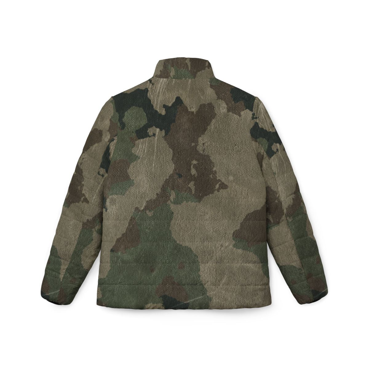 Women’s Camo Puffer Jacket | Dirty Old Brown Camouflage