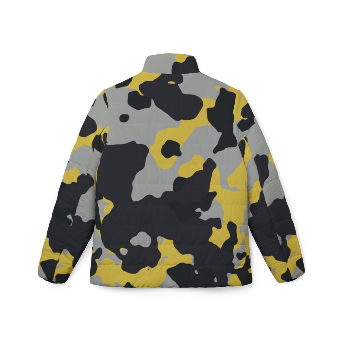 Women’s Camo Puffer Jacket | Yellow, Black & Silver