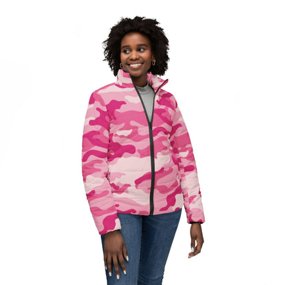 Women’s Camo Puffer Jacket | Lavender Pink Camouflage