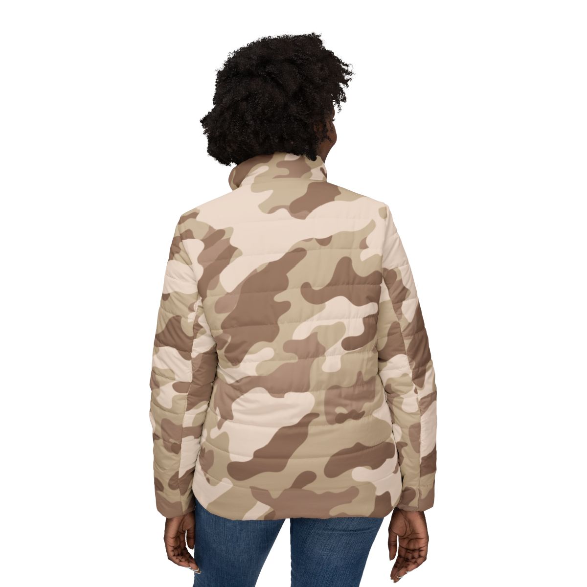 Women’s Camo Puffer Jacket | Desert Brown Camouflage