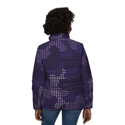 Women’s Camo Puffer Jacket | Blue Led Screen Camouflage