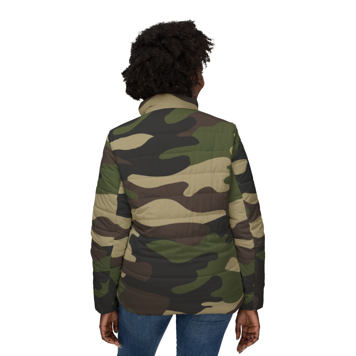 Women’s Camo Puffer Jacket | Classic Green Camouflage