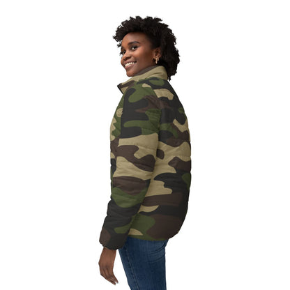 Women’s Camo Puffer Jacket | Classic Green Camouflage