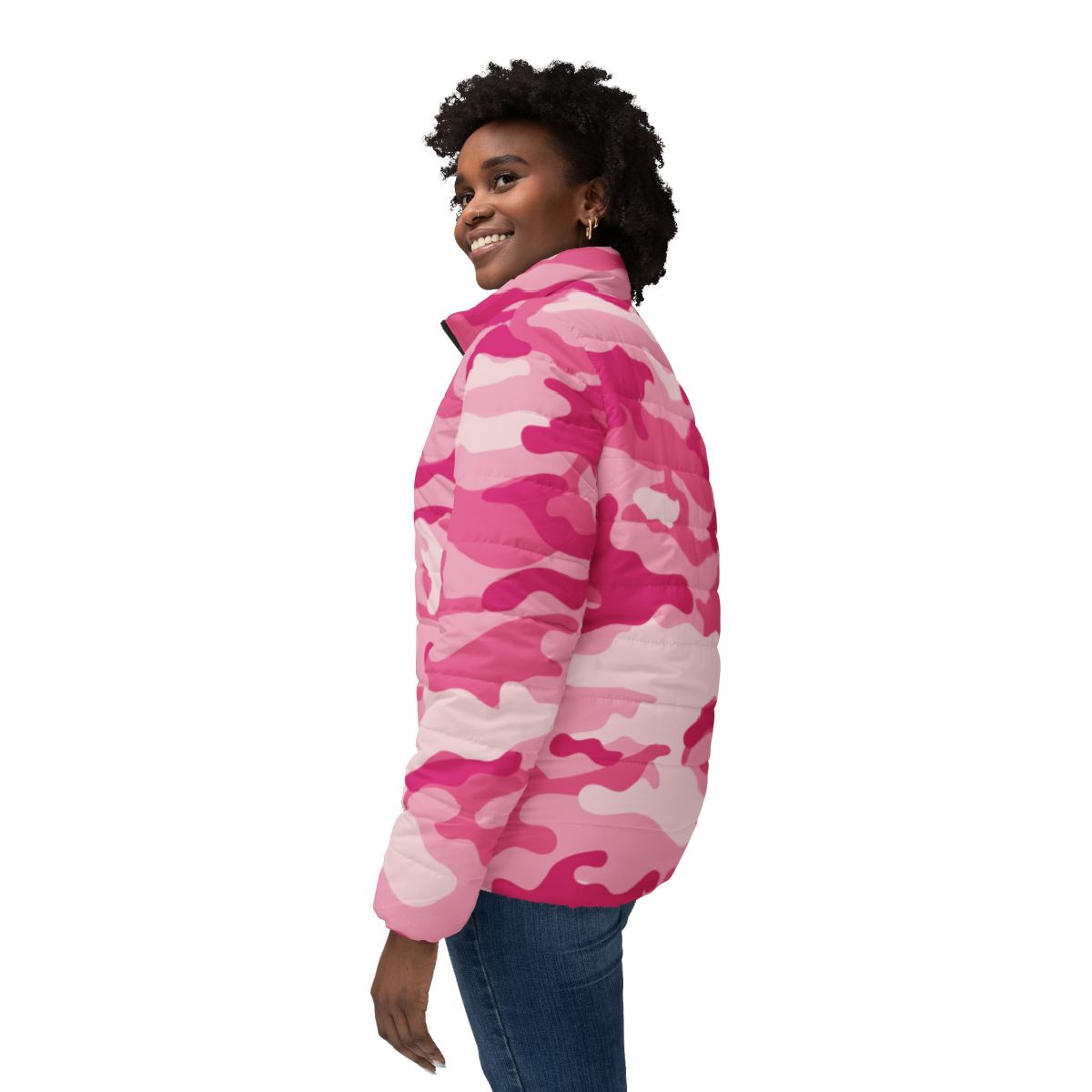 Women’s Camo Puffer Jacket | Lavender Pink Camouflage