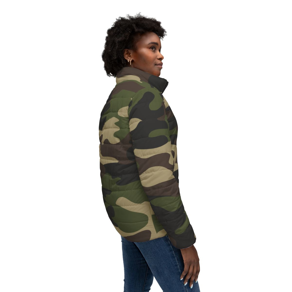 Women’s Camo Puffer Jacket | Classic Green Camouflage