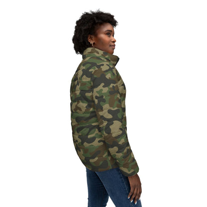 Women’s Camo Puffer Jacket | Military Brown