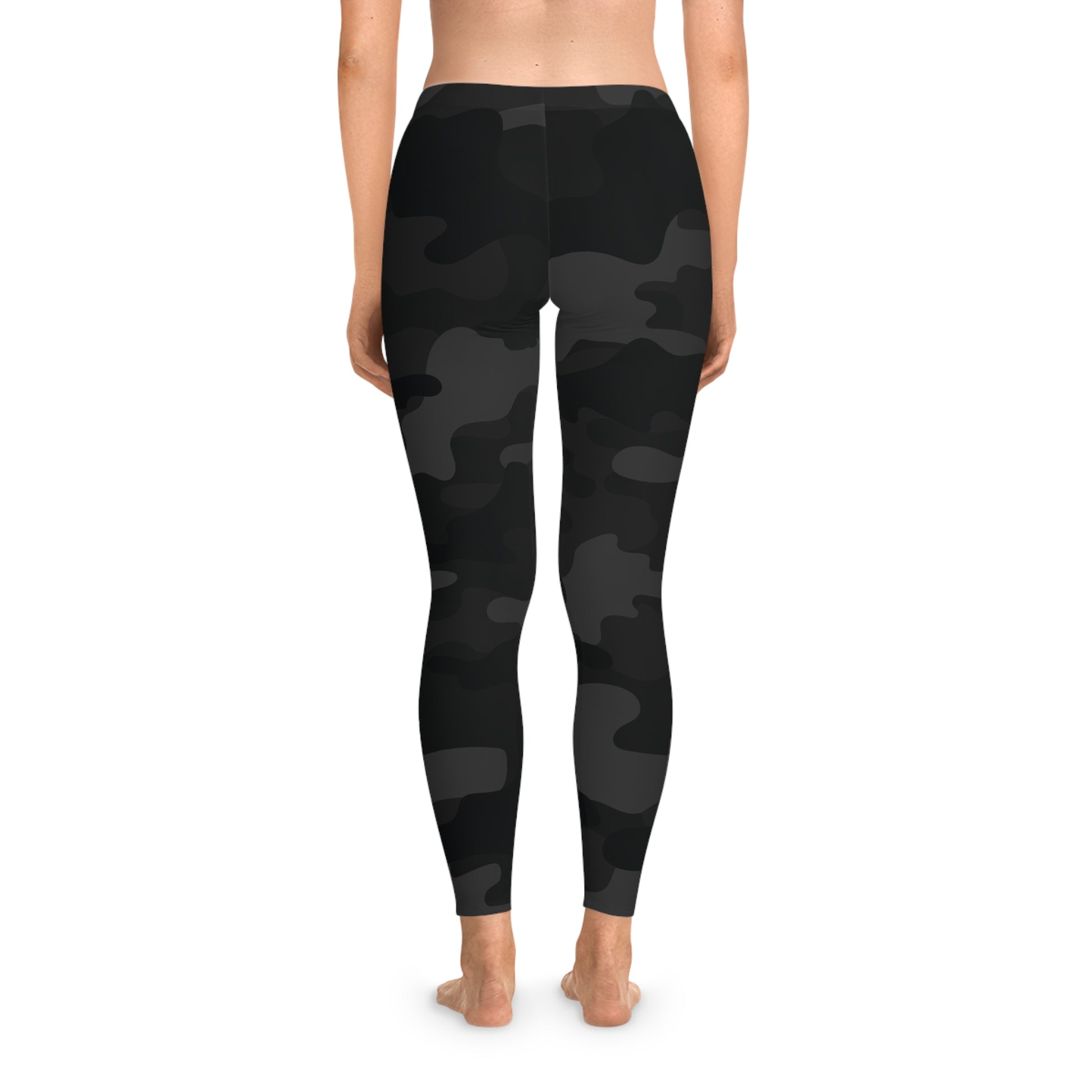 Black Camo Leggings For Women | Mid Waist Fit