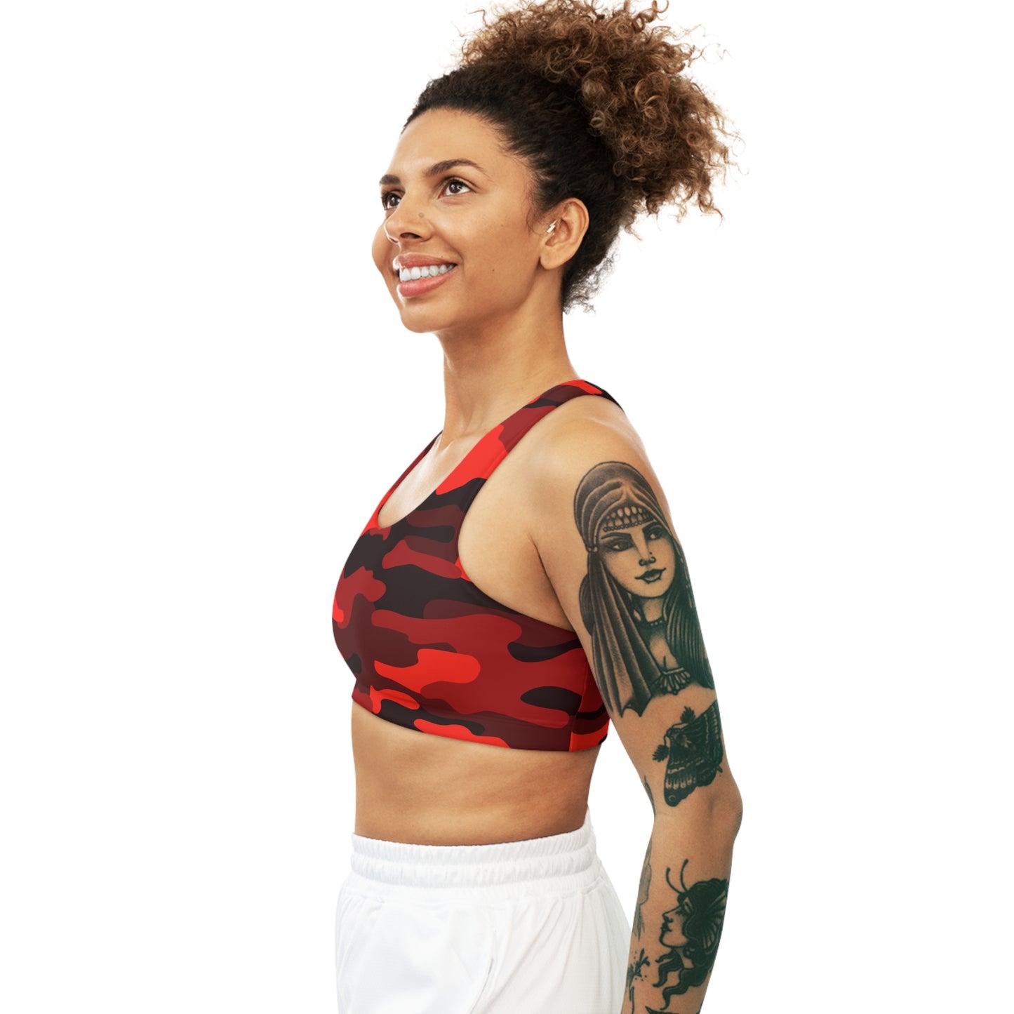 Camo Bra | Scarlet Red & Black Sports Camouflage