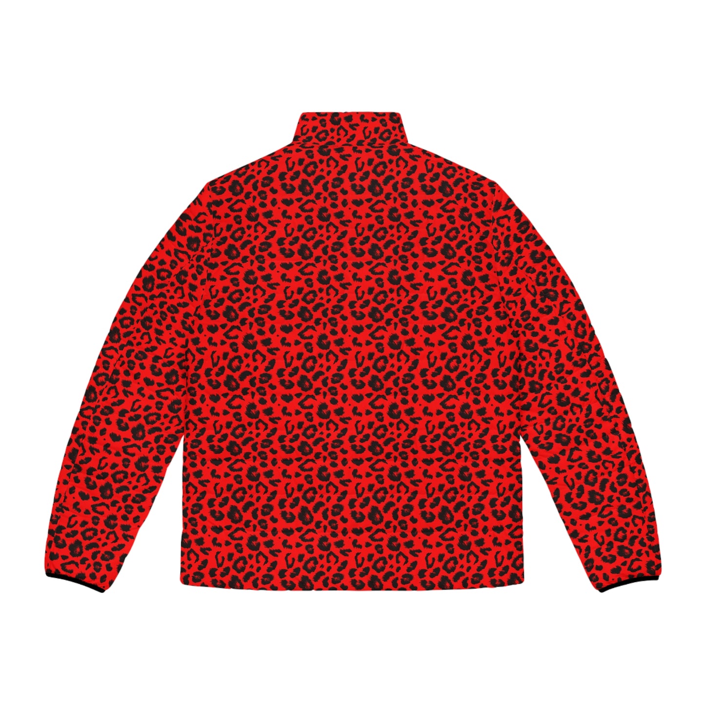 Leopard Puffer Jacket For Men | Red & Black