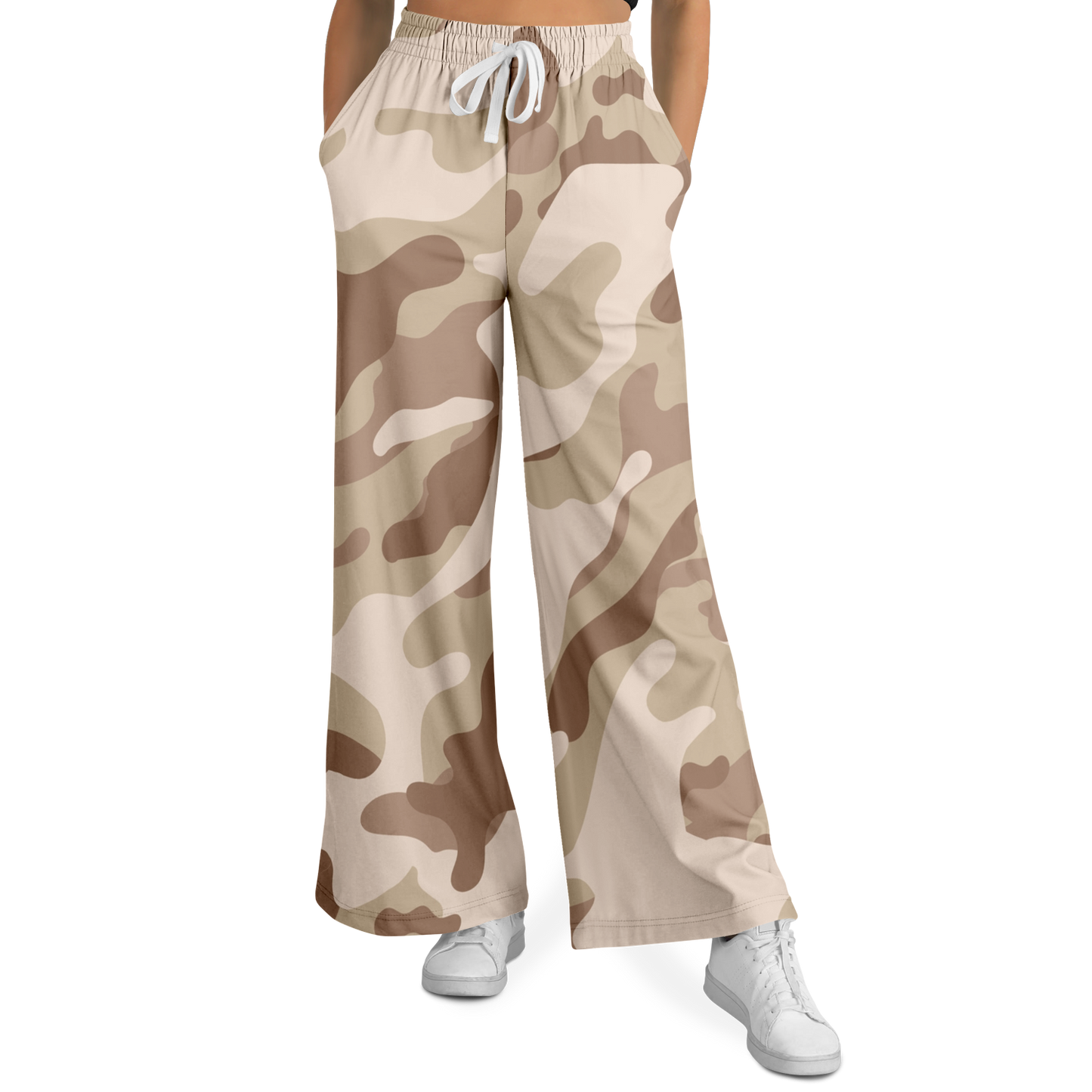 Camo Wide Leg Pants | Brown Desert Camouflage