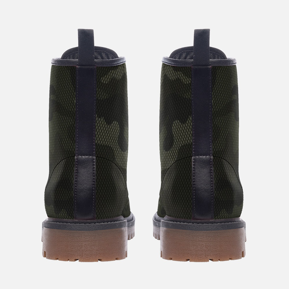 Brown Camo Boots | Digital Dotted Camouflage | Leather