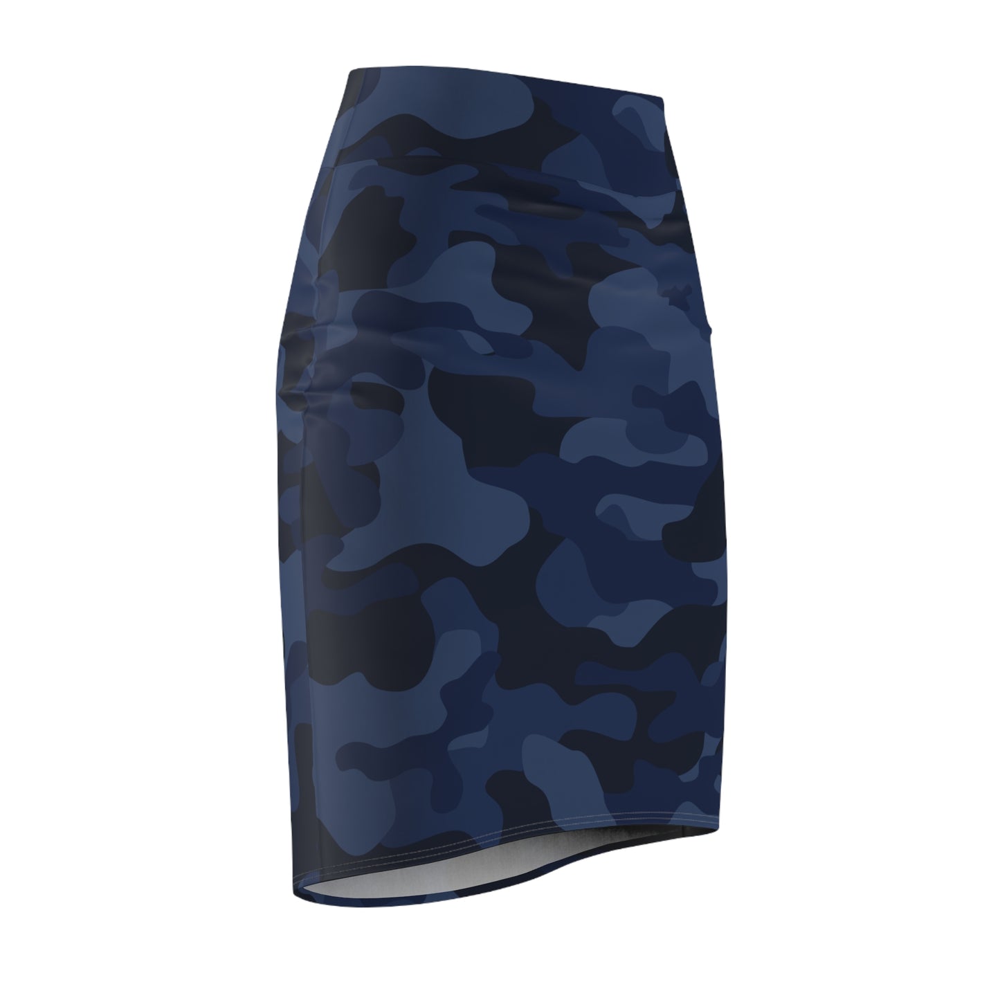 Camo Mini Skirt | Pencil Cut | Deep Blue