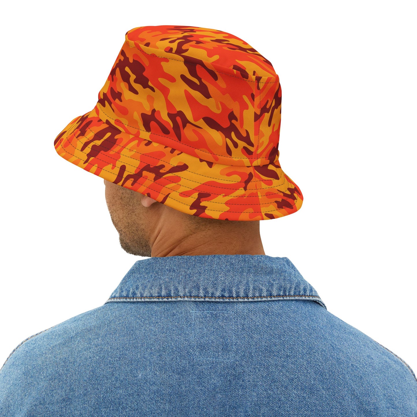 Camo Bucket Hat | Orange & Red Camouflage