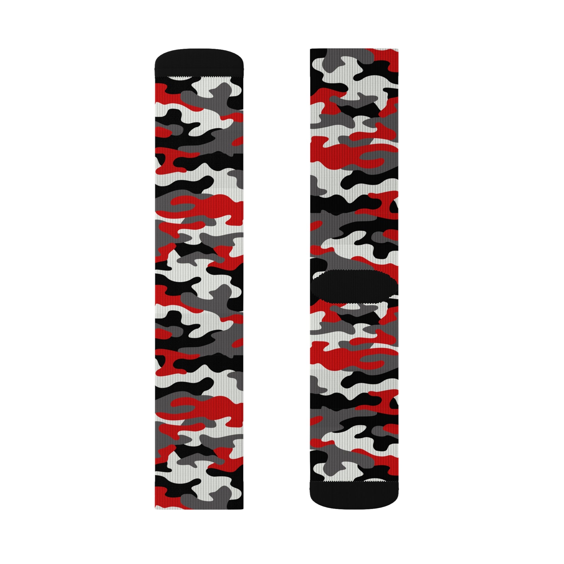 Camo Socks | Red, Black, and White Camouflage