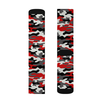 Camo Socks | Red, Black, and White Camouflage