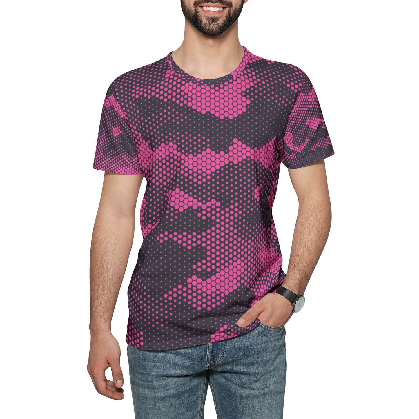 Camo T-shirt | Cotton | Unisex | Digital Pink Camouflage