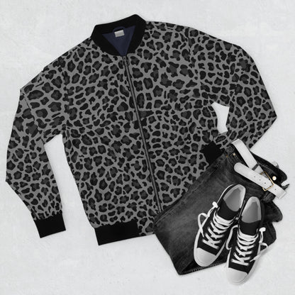 Leopard Jacket | Men's Classic Bomber | Gray & Black