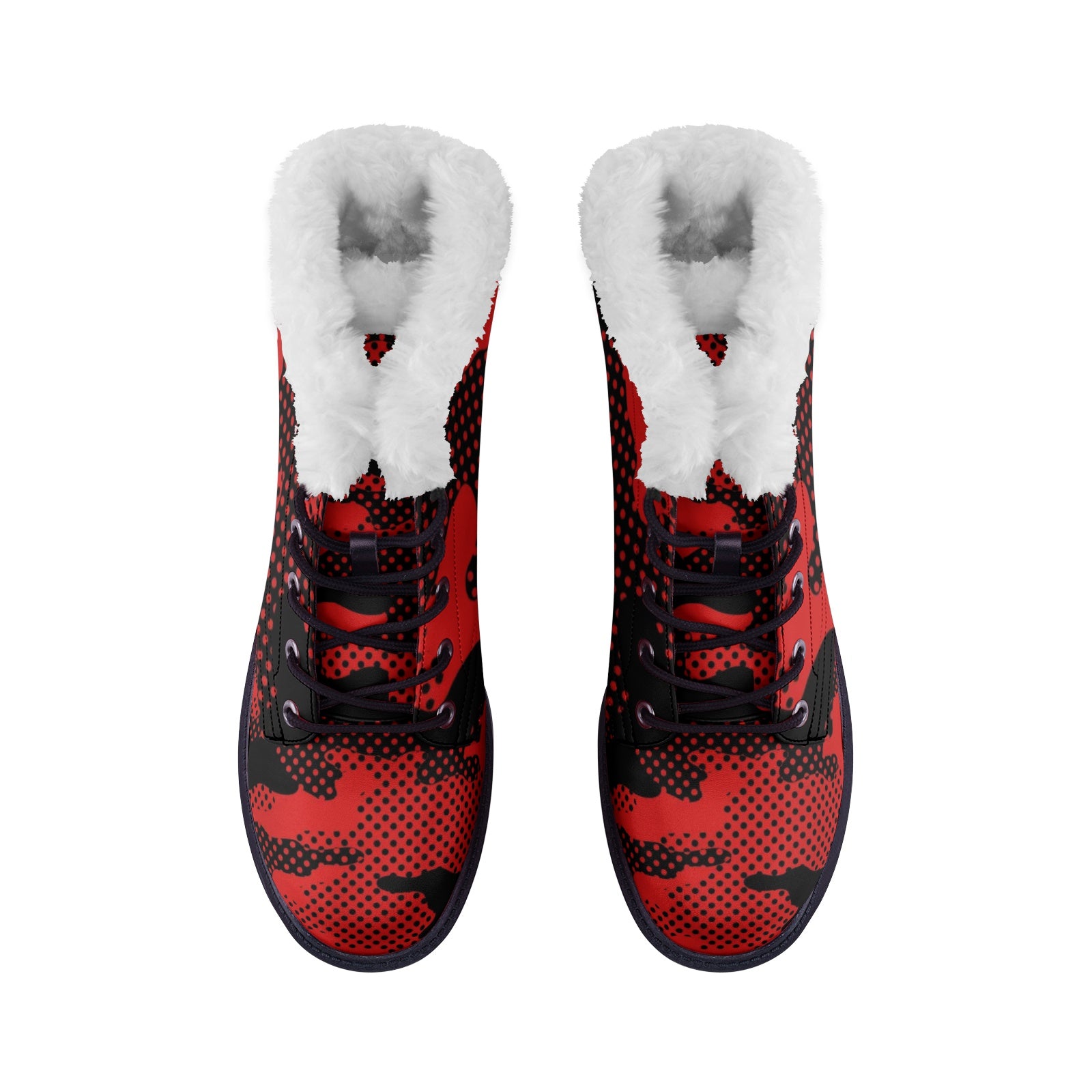 Snow Camo Boots | Black & Red Pixel Camouflage