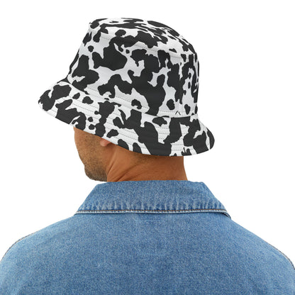 Camo Bucket Hat | Black & White Cow Camouflage