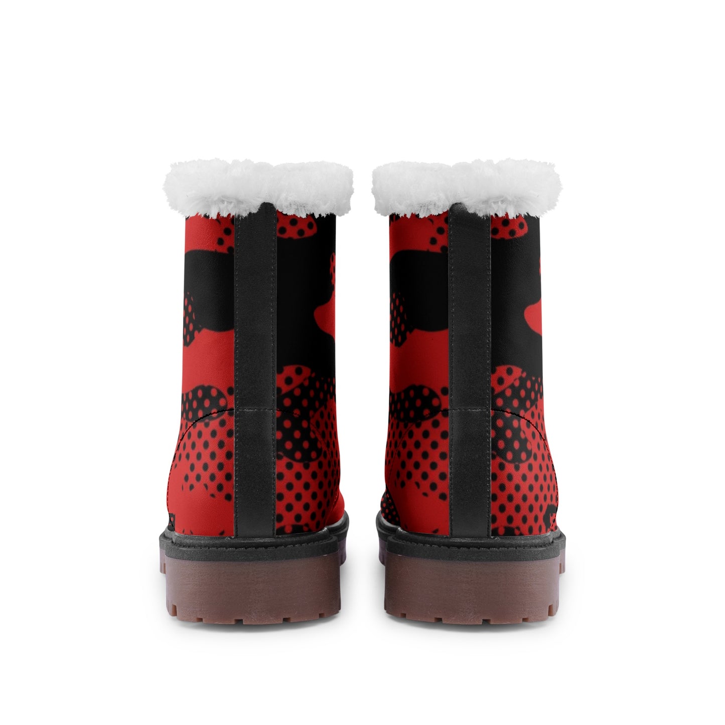 Snow Camo Boots | Black & Red Pixel Camouflage