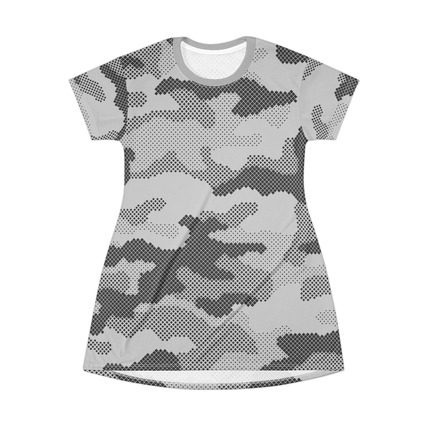 Camo T-Shirt Dress | Digital Gray Camouflage