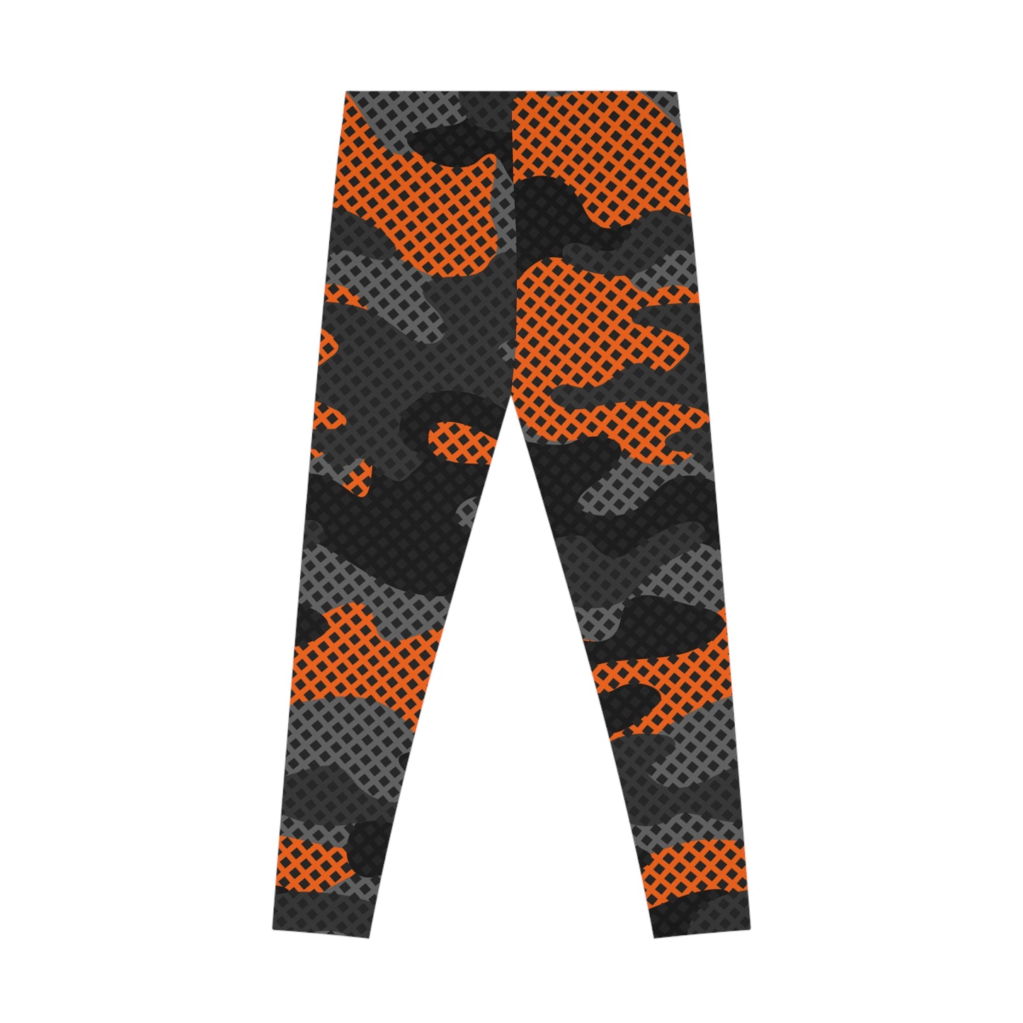 Black & Orange Camo Leggings For Women | Mid Waist Fit