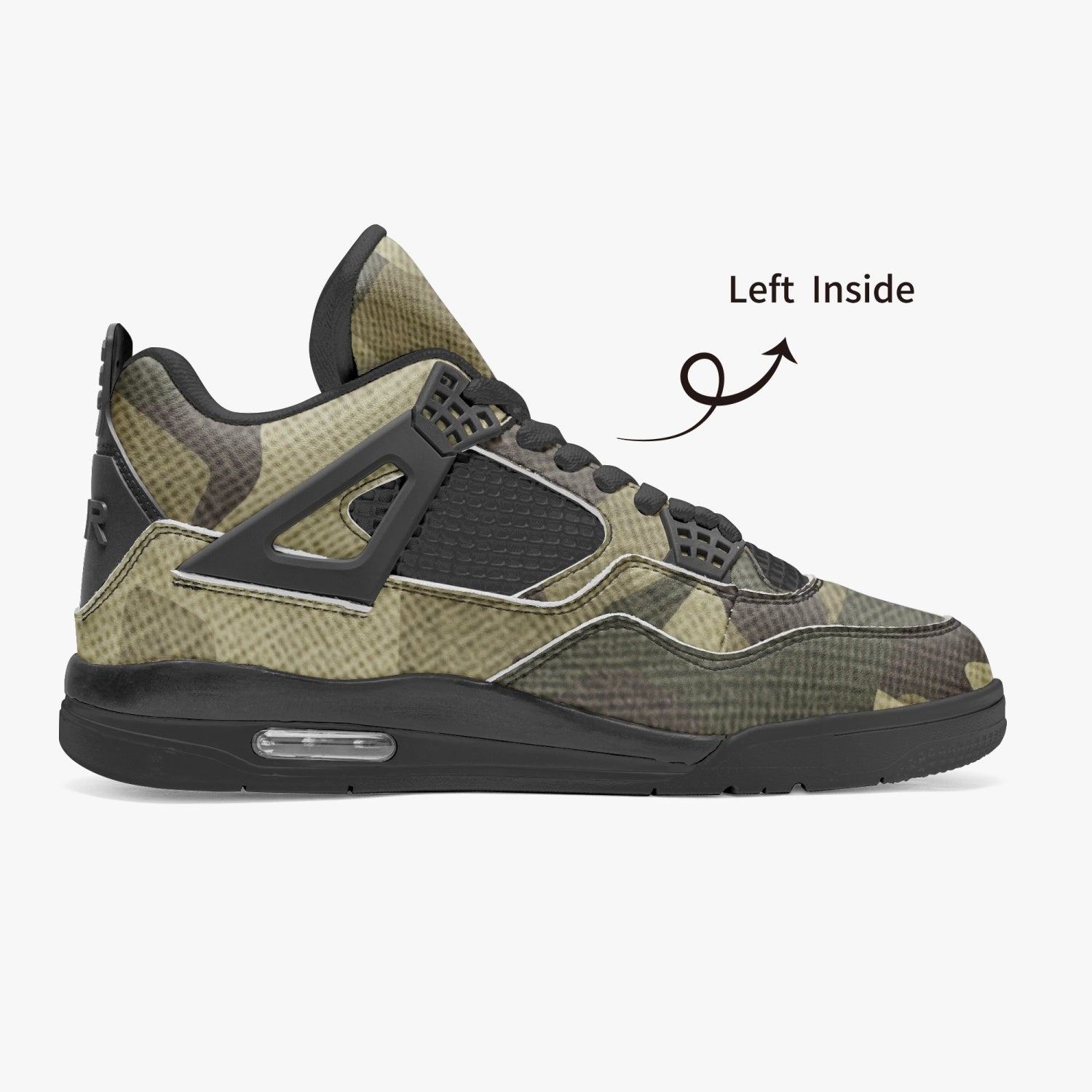 Camo Jordans AJ4 | Green Fabric Camouflage