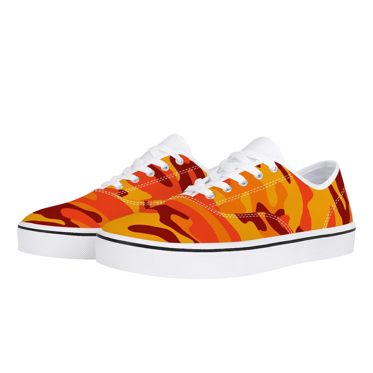 Camo Skate Shoes | Orange & Red Camouflage