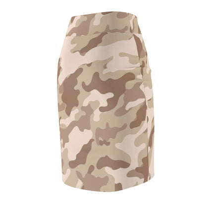 Camo Mini Skirt | Pencil Cut | Desert Brown