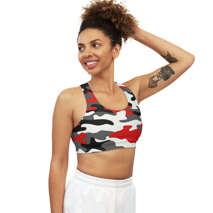 Camo Bra | Red, Black, and White Sports Camouflage