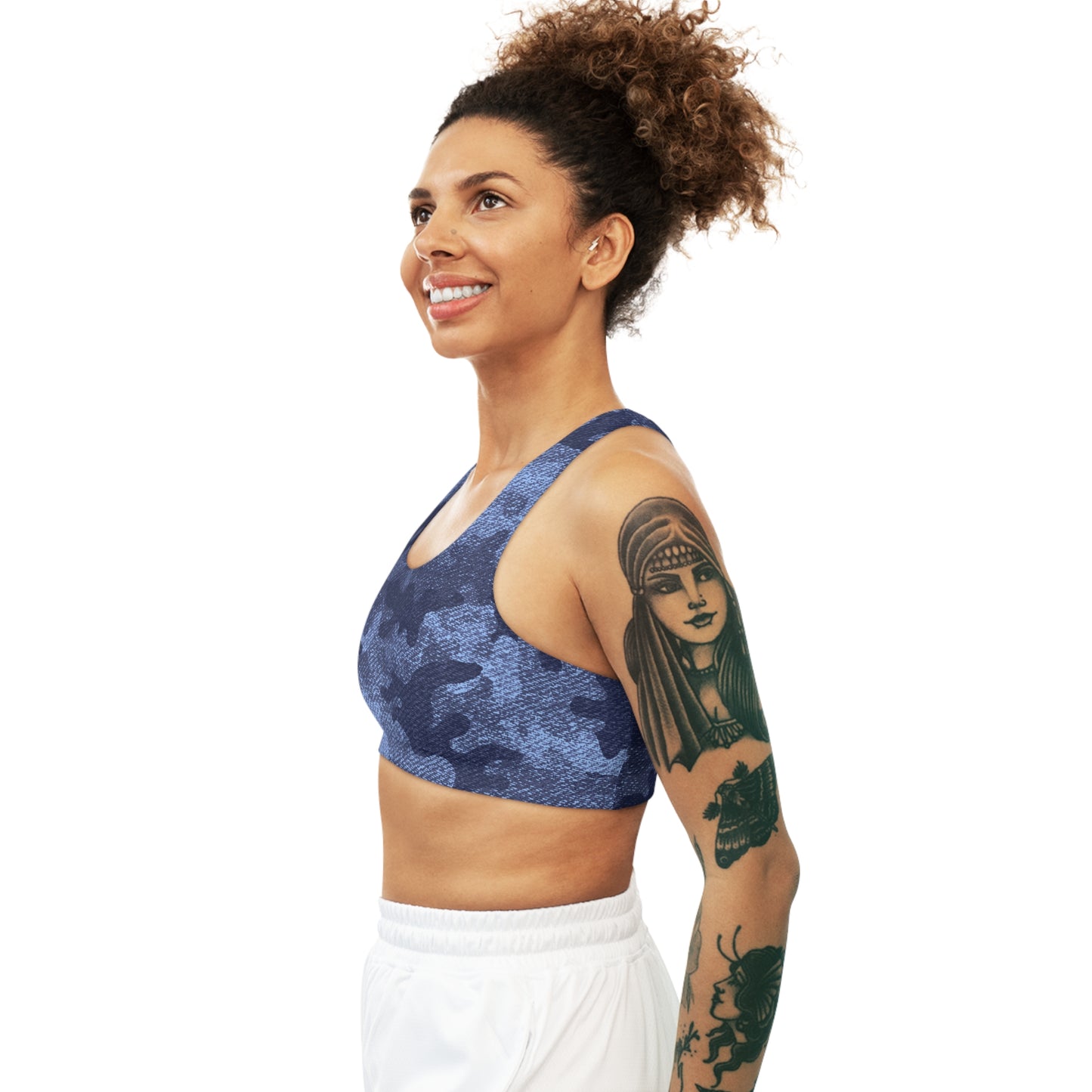 Camo Bra | Denim Blue Sports Camouflage