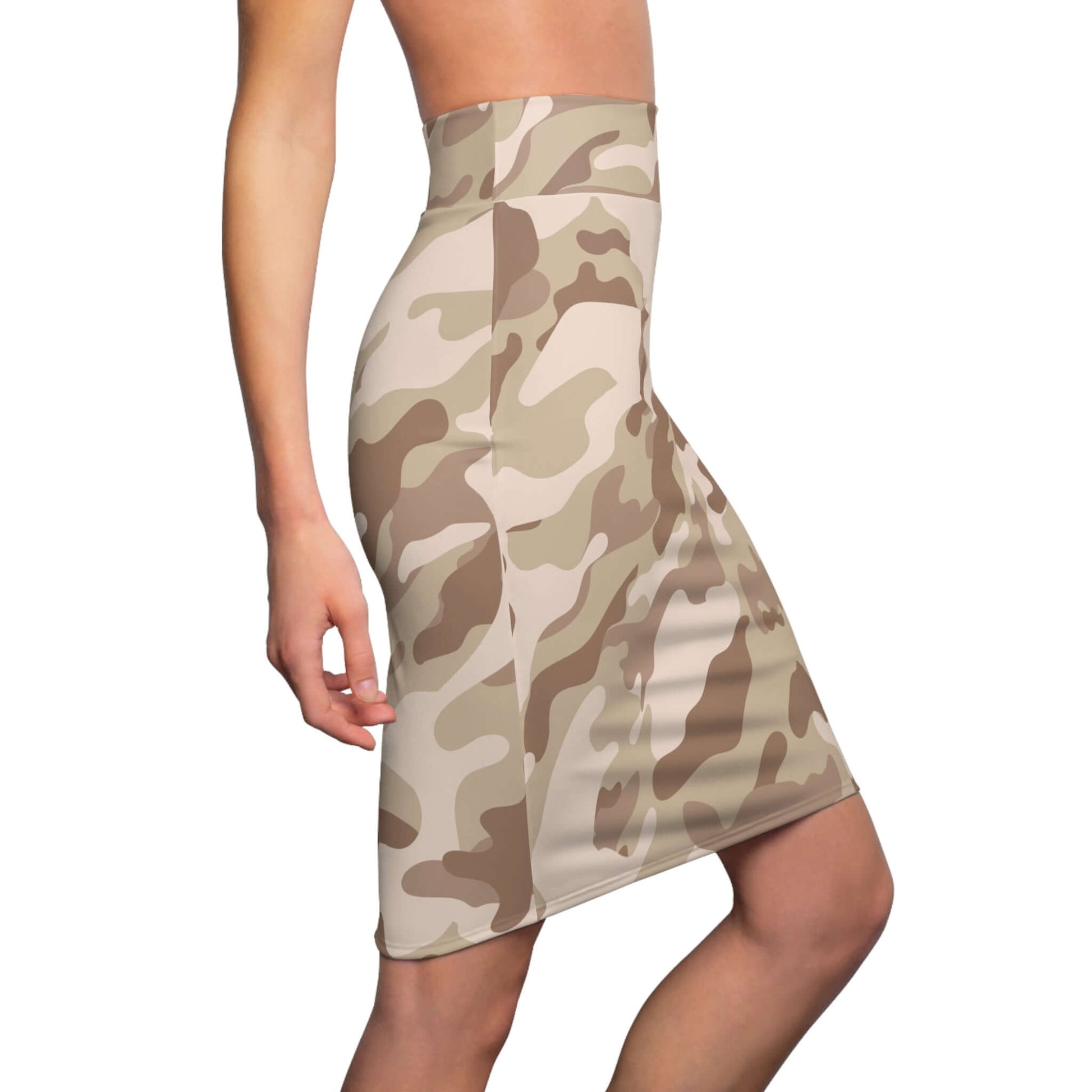 Camo Mini Skirt | Pencil Cut | Desert Brown