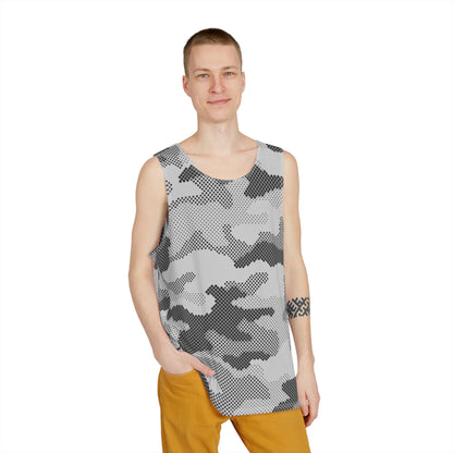 Men's Camo Tank Top | Black & White Digital | Loose Fit