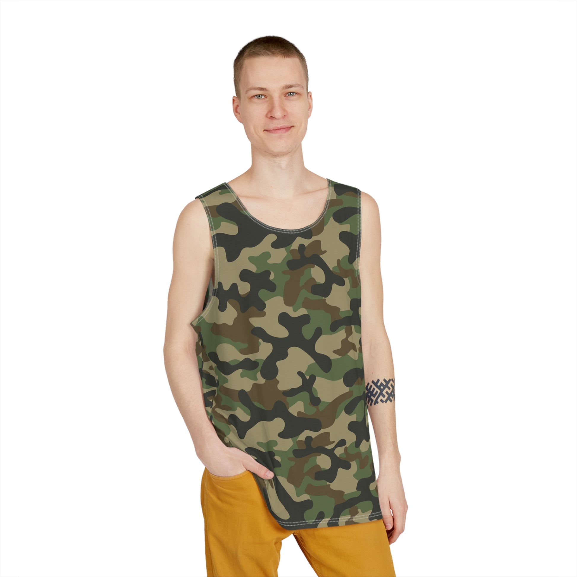 Men's Camo Tank Top | Military Brown | Loose Fit