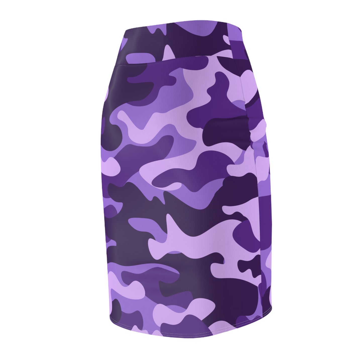 Camo Mini Skirt | Pencil Cut | Purple, Blue, & Mauve