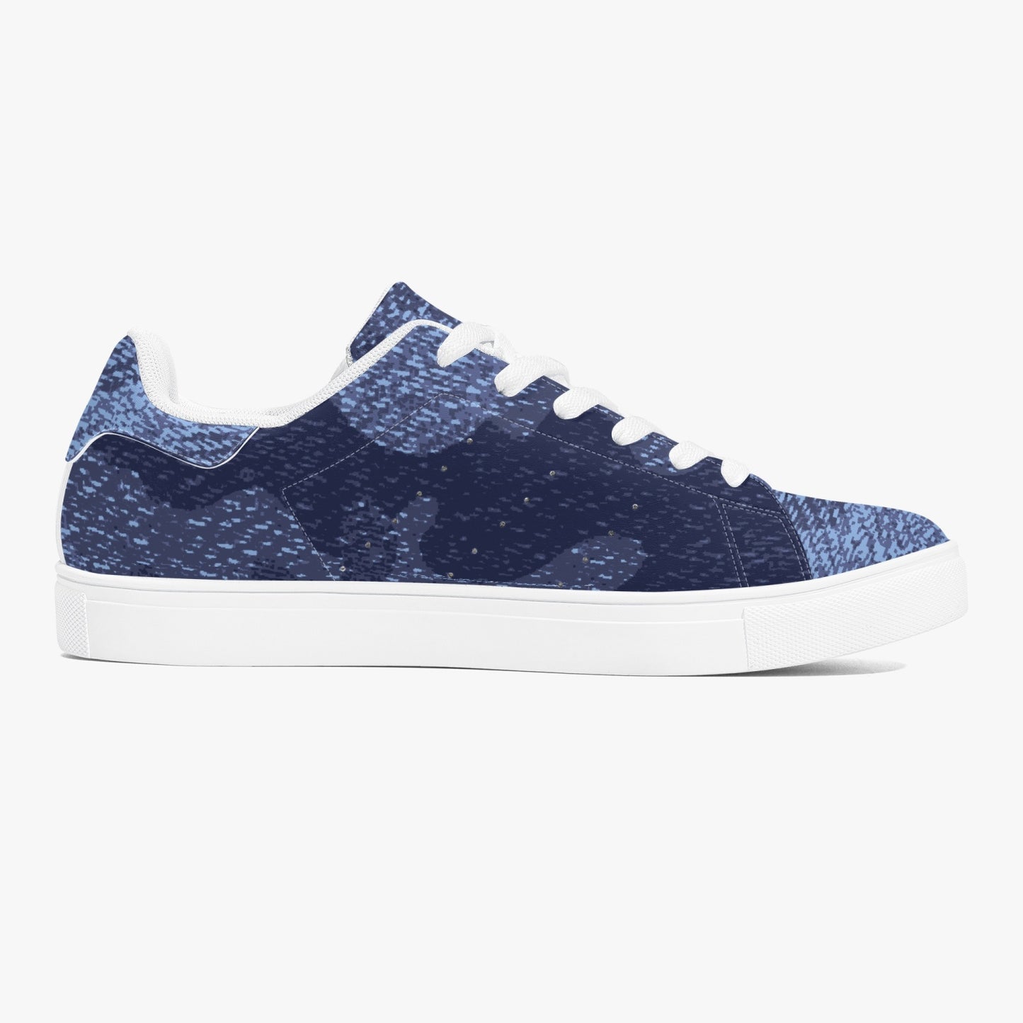 Camo Sneakers | Classic Low-Top Leather | Denim Blue