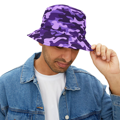 Camo Bucket Hat | Purple, Blue, and Mauve Camouflage