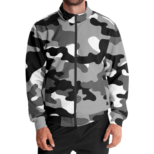 Camo Track Jacket | Black, Gray & White Camouflage