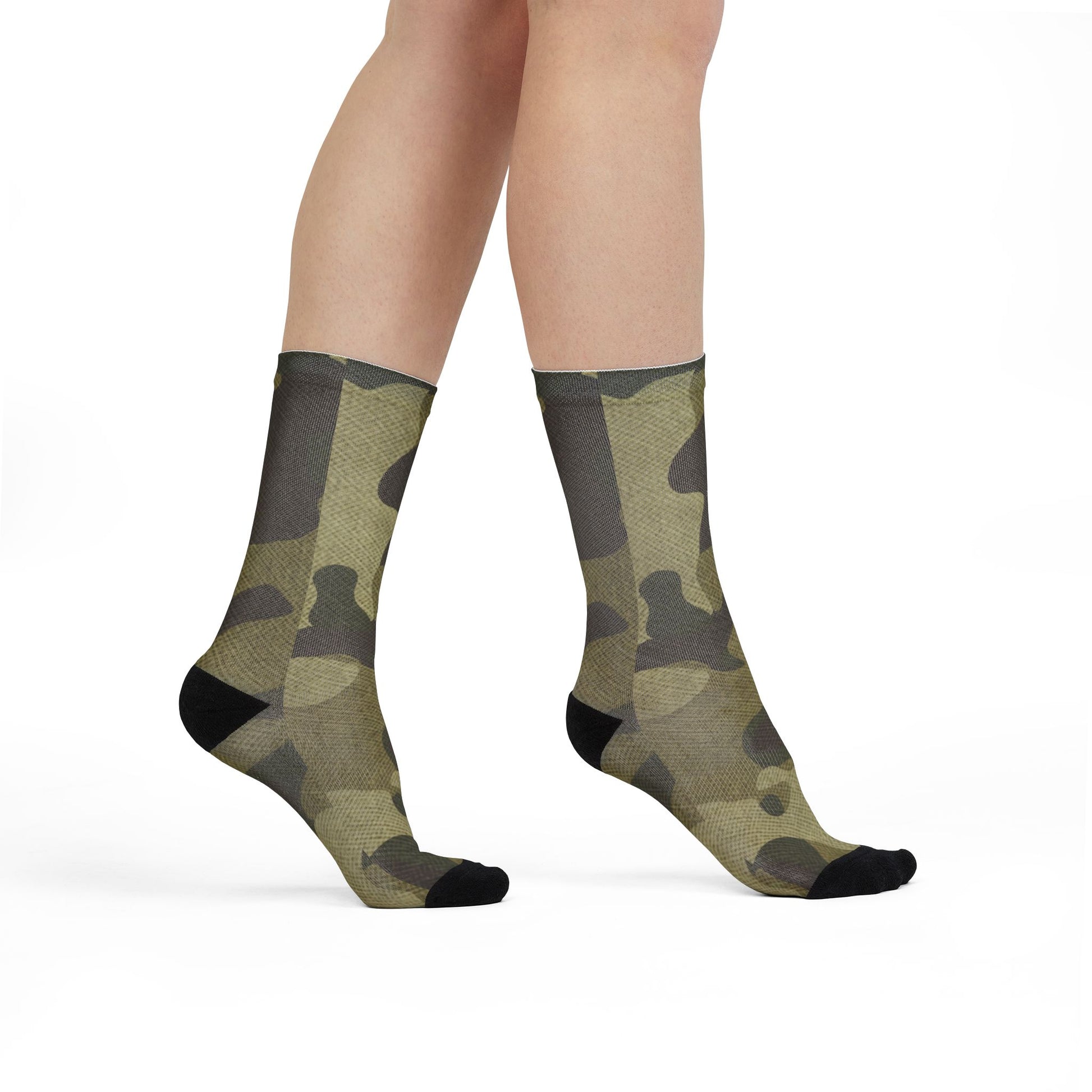 Camo Socks | Green Fabric | Sublimation Crew