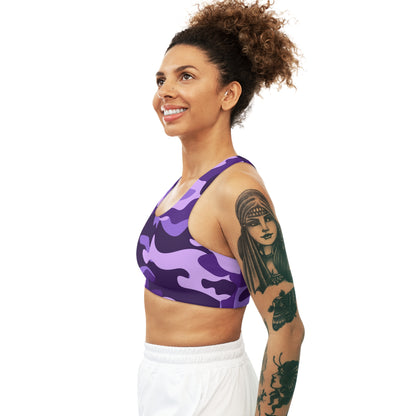 Camo Bra | Purple, Blue and Mauve Sports Camouflage