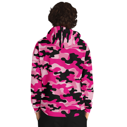 Pink Camo Hoodie | Candy, Black, & Cerise Mixed Camouflage