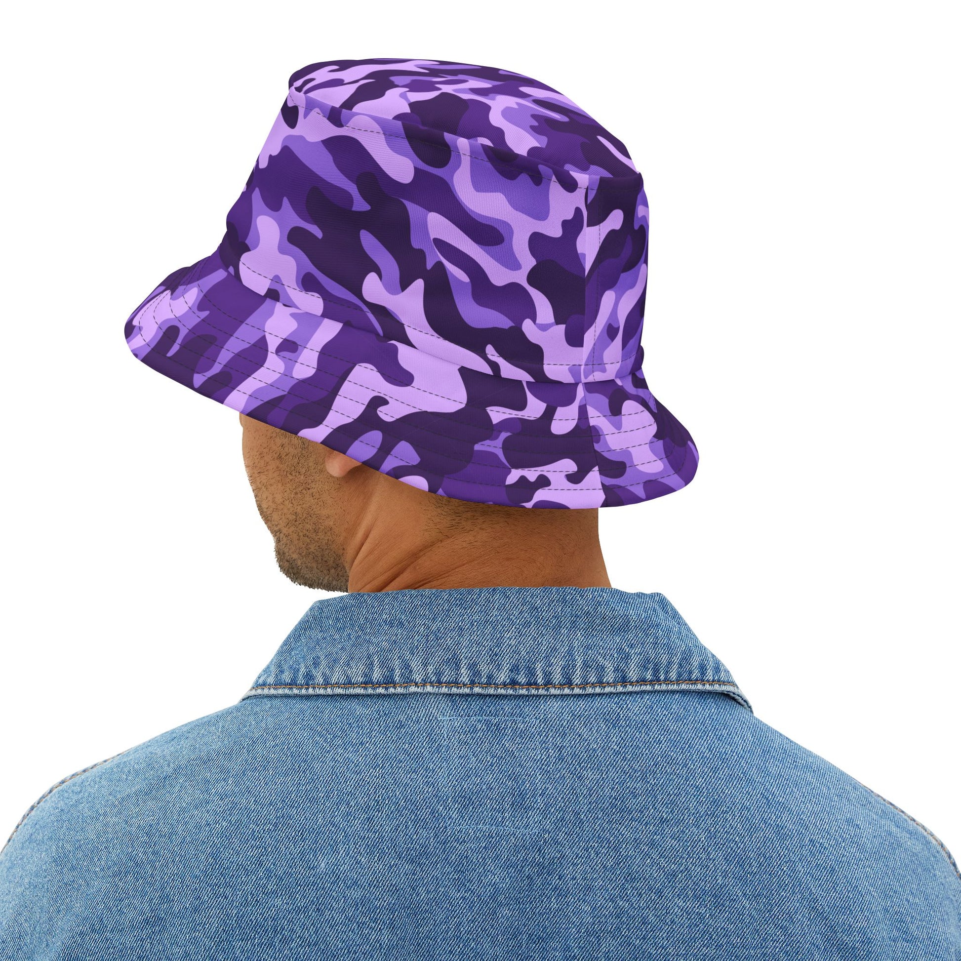 Camo Bucket Hat | Purple, Blue, and Mauve Camouflage